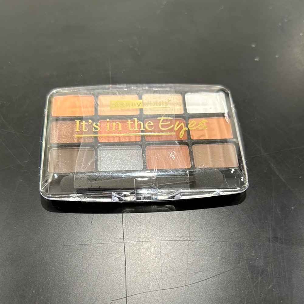 Orange and Silver Eyeshadow Palette with Shimmer and Matte Finishes